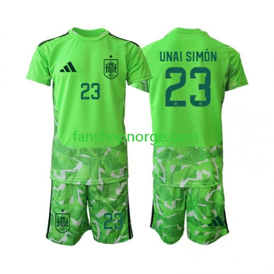 Billige Fotballdrakter Spania Unai Simon 23 6th Green color Keeper Barn World Cup 2026 Kortermet