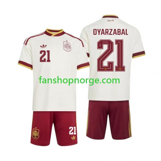 Billige Fotballdrakter Spania Mikel Oyarzabal 21 Barn Bortedrakt World Cup 2026 Kortermet