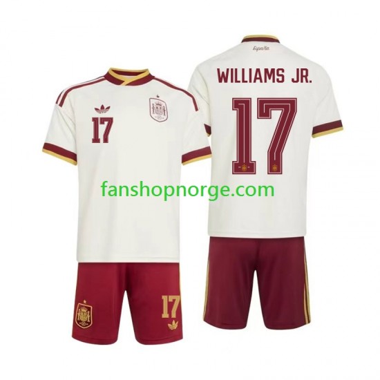 Billige Fotballdrakter Spania Nico Williams 17 Barn Bortedrakt World Cup 2026 Kortermet