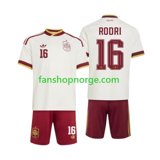 Billige Fotballdrakter Spania Rodri 16 Barn Bortedrakt World Cup 2026 Kortermet