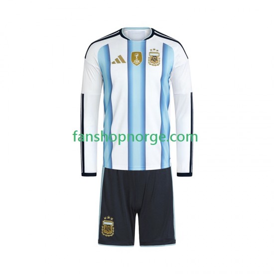 Billige Fotballdrakter Argentina Barn Hjemmedrakt World Cup 2026 Langermet