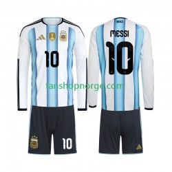 Billige Fotballdrakter Argentina Lionel Messi 10 Barn Hjemmedrakt World Cup 2026 Langermet