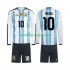 Billige Fotballdrakter Argentina Lionel Messi 10 Barn Hjemmedrakt World Cup 2026 Langermet