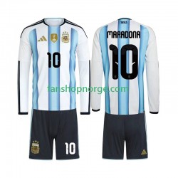 Billige Fotballdrakter Argentina Maradona 10 Barn Hjemmedrakt World Cup 2026 Langermet