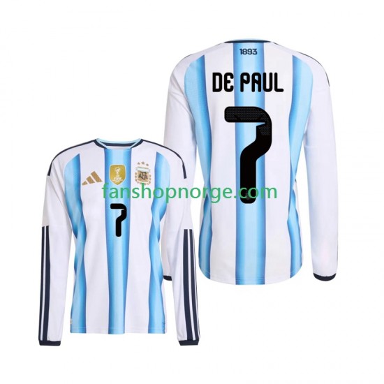 Billige Fotballdrakter Argentina Rodrigo De Paul 7 Herre Hjemmedrakt World Cup 2026 Langermet