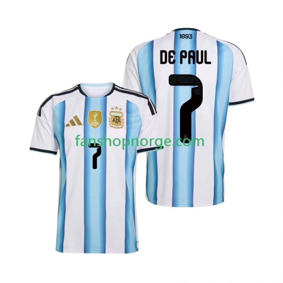 Billige Fotballdrakter Argentina Rodrigo De Paul 7 Herre Hjemmedrakt World Cup 2026 Kortermet