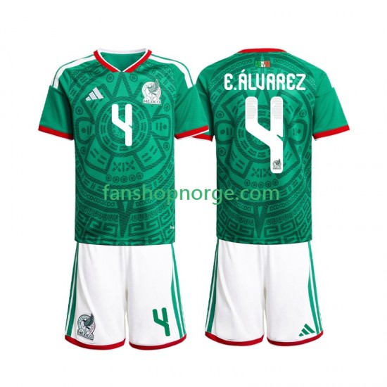 Billige Fotballdrakter Mexico Edson Alvarez 4 Barn Hjemmedrakt World Cup 2026 Kortermet