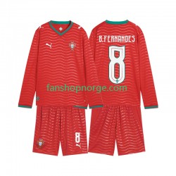 Billige Fotballdrakter Portugal Bruno Fernandes 8 Barn Hjemmedrakt World Cup 2026 Langermet