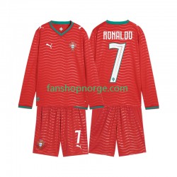 Billige Fotballdrakter Portugal Cristiano Ronaldo 7 Barn Hjemmedrakt World Cup 2026 Langermet