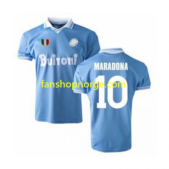 Billige Fotballdrakter Napoli SSC MARADONA 10 1986 Retro Herre Hjemmedrakt Kortermet