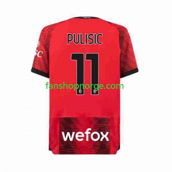 Billige Fotballdrakter AC Milan Christian Pulisic 11 Herre Hjemmedrakt 2023-2024 Kortermet