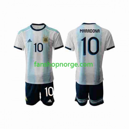 Billige Fotballdrakter Argentina Maradona 10 2019-2020 Barn Hjemmedrakt Kortermet