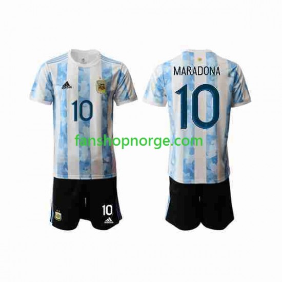 Billige Fotballdrakter Argentina Maradona 10 2020-2021 Barn Hjemmedrakt Kortermet