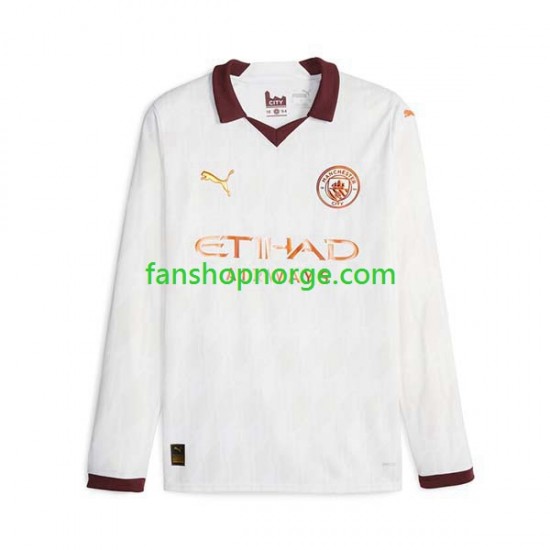 Billige Fotballdrakter Manchester City Herre Bortedrakt 2023-2024 Langermet