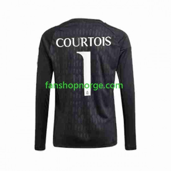 Billige Fotballdrakter Real Madrid Thibaut Courtois 1 Keeper Herre Bortedrakt 2023-2024 Langermet