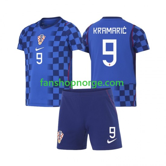 Billige Fotballdrakter Kroatia Andrej Kramaric 9 Barn Bortedrakt World Cup 2026 Kortermet