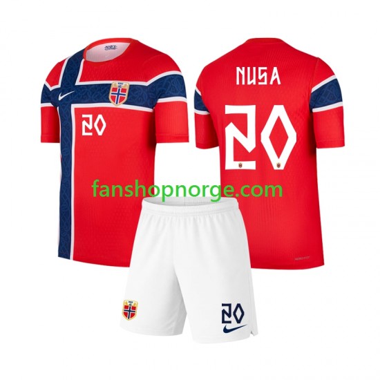 Billige Fotballdrakter Norge Antonio Nusa 20 Barn Hjemmedrakt World Cup 2026 Kortermet
