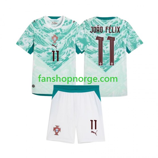 Billige Fotballdrakter Portugal Joao Felix 11 Barn Bortedrakt 2026 2027 Kortermet
