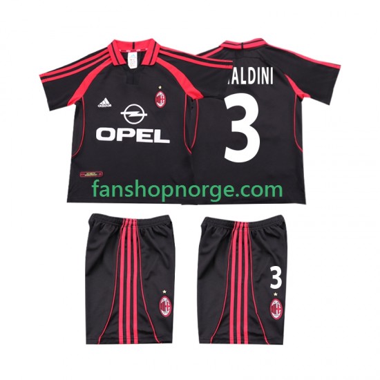 Billige Fotballdrakter AC Milan MALDINI 3 2000 2001 Retro Barn Tredjedrakt Kortermet