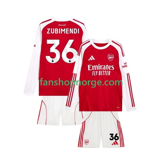 Billige Fotballdrakter Arsenal Martin Zubimendi 36 Barn Hjemmedrakt 2025-2026 Kortermet