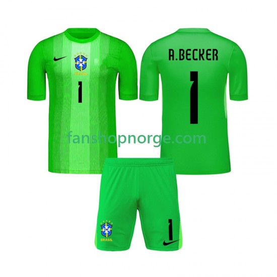 Billige Fotballdrakter Brasil Alisson Becker 1 Keeper Barn Hjemmedrakt 2026 Kortermet