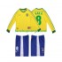 Billige Fotballdrakter Brasil KAKA 8 Retro Barn Hjemmedrakt 1998 Langermet