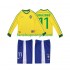 Billige Fotballdrakter Brasil RONALDINHO 11 Retro Barn Hjemmedrakt 1998 Langermet