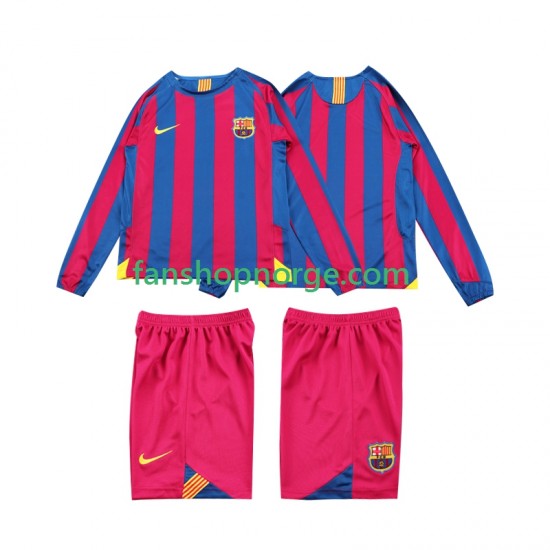 Billige Fotballdrakter FC Barcelona 2005 Retro Barn Hjemmedrakt 2006 Langermet
