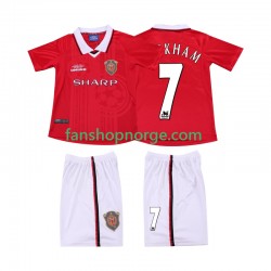 Billige Fotballdrakter Manchester United BECKHAM 7 2000 Retro Barn Hjemmedrakt 1999 Kortermet