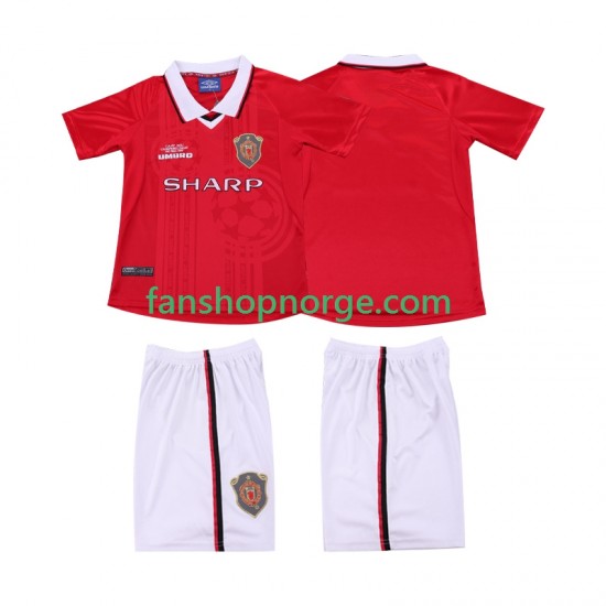 Billige Fotballdrakter Manchester United 2000 Retro Barn Hjemmedrakt 1999 Kortermet