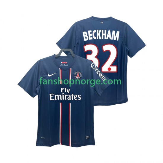 Billige Fotballdrakter Paris Saint-Germain BECKHAM 32 2012 2013 Retro Herre Hjemmedrakt Kortermet