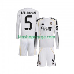 Billige Fotballdrakter Real Madrid Jude Bellingham 5 Barn Hjemmedrakt 2025-2026 Langermet