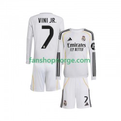 Billige Fotballdrakter Real Madrid Vinicius Junior 7 Barn Hjemmedrakt 2025-2026 Langermet