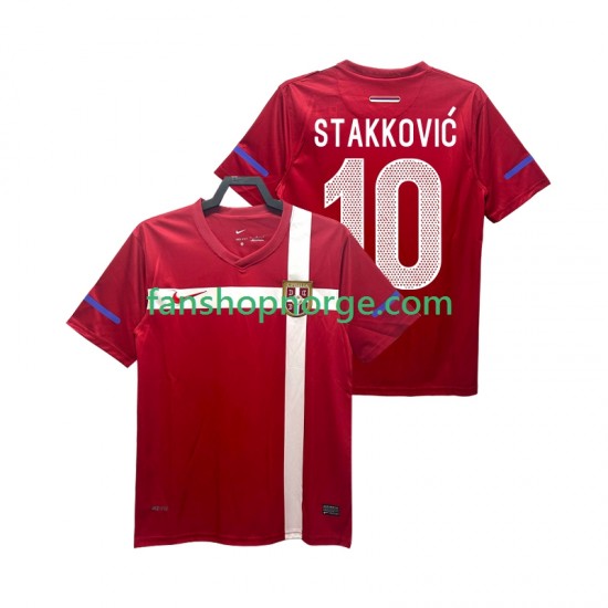 Billige Fotballdrakter Serbia STAKKOVIC 10 Retro Herre Hjemmedrakt 2010 Kortermet