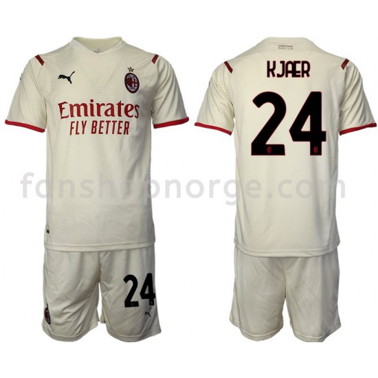Billige Fotballdrakter AC Milan Simon Kjaer 24 Barn Bortedrakt 2021-2022 Kortermet