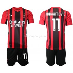 Billige Fotballdrakter AC Milan Zlatan Ibrahimovic 11 Barn Hjemmedrakt 2021-2022 Kortermet