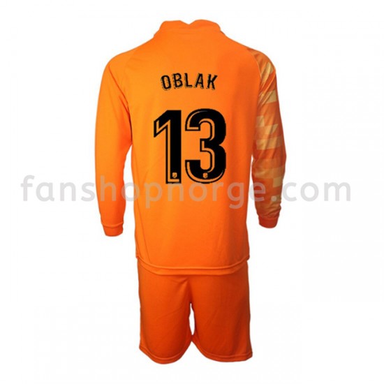 Billige Fotballdrakter Atlético Madrid Keeper Jan Oblak 13 Barn Hjemmedrakt 2021-2022 Langermet