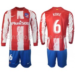 Billige Fotballdrakter Atlético Madrid Koke 6 Barn Hjemmedrakt 2021-2022 Langermet