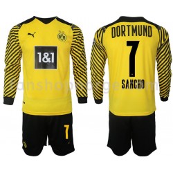 Billige Fotballdrakter Borussia Dortmund Sancho 7 Barn Hjemmedrakt 2021-2022 Langermet