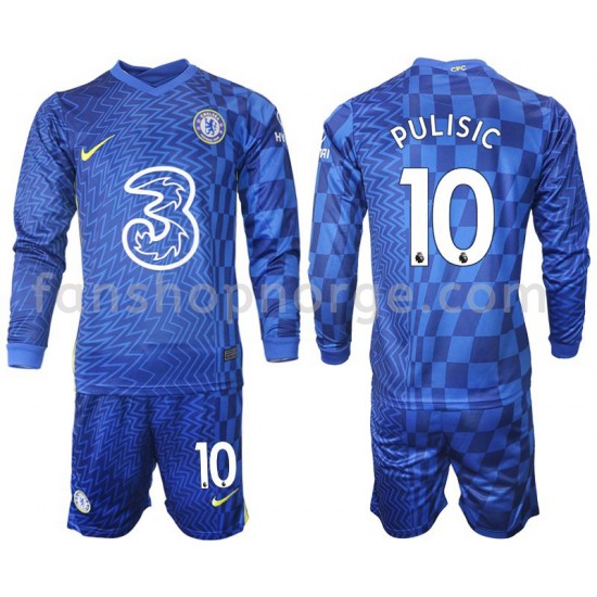 Billige Fotballdrakter Chelsea Pulisic 10 Barn Hjemmedrakt 2021-2022 Langermet