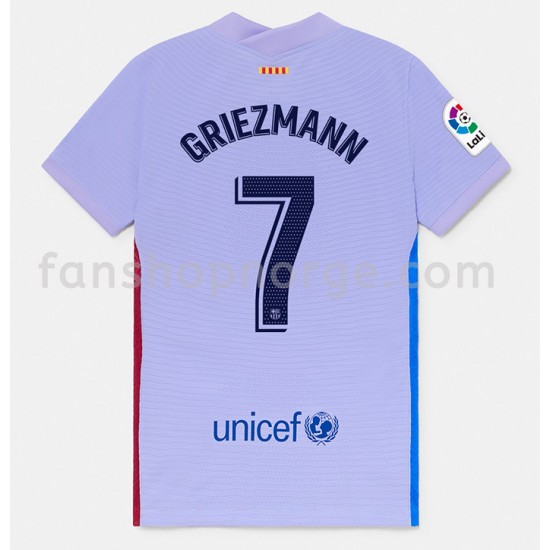 Billige Fotballdrakter FC Barcelona Antoine Griezmann 7 Bortedrakt 2021-2022 Kortermet