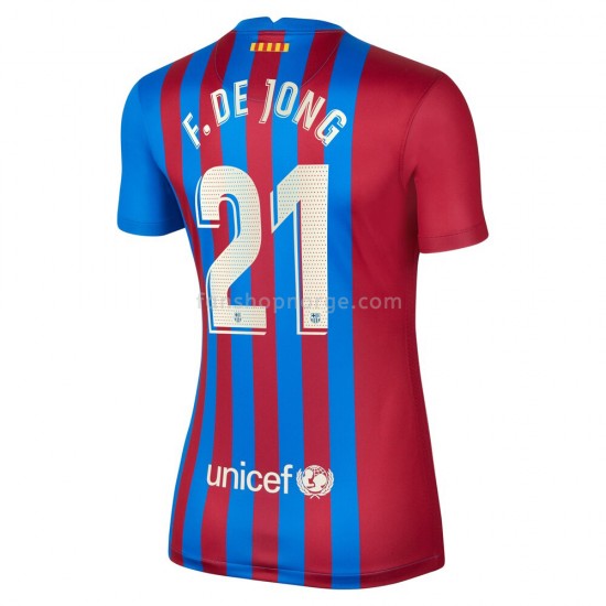 Billige Fotballdrakter FC Barcelona F.De Jong 21 Dame Hjemmedrakt 2021-2022 Kortermet
