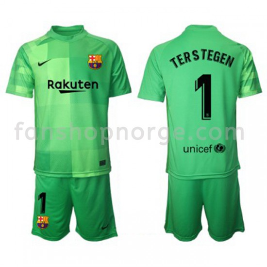 Billige Fotballdrakter FC Barcelona Keeper Ter Stegen 1 Barn Tredjedrakt 2021-2022 Kortermet