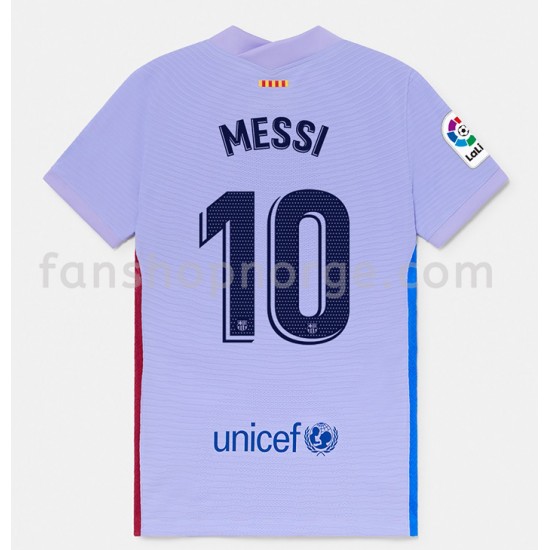 Billige Fotballdrakter FC Barcelona Lionel Messi 10 Bortedrakt 2021-2022 Kortermet