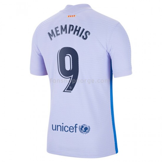 Billige Fotballdrakter FC Barcelona Memphis Depay 9 Bortedrakt 2021-2022 Kortermet
