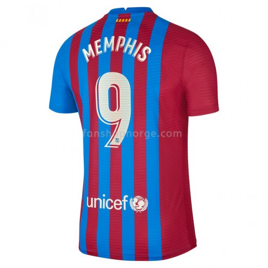 Billige Fotballdrakter FC Barcelona Memphis Depay 9 Hjemmedrakt 2021-2022 Kortermet