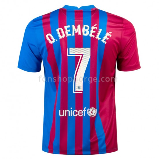 Billige Fotballdrakter FC Barcelona O. Dembele 7 Hjemmedrakt 2021-2022 Kortermet