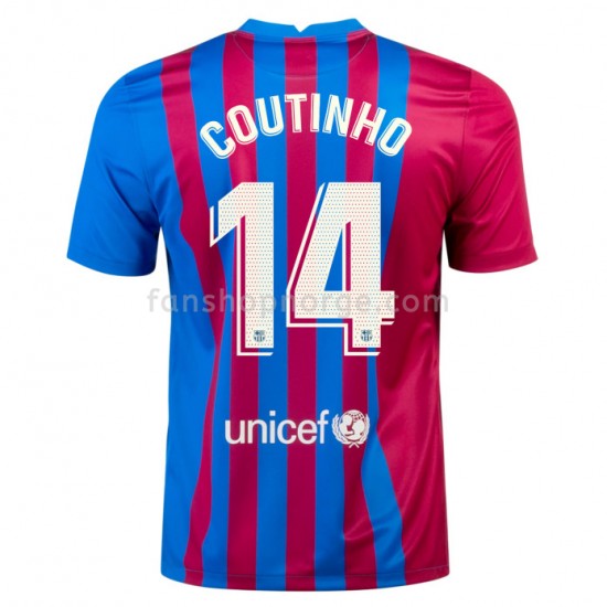 Billige Fotballdrakter FC Barcelona Philippe Coutinho 14 Hjemmedrakt 2021-2022 Kortermet