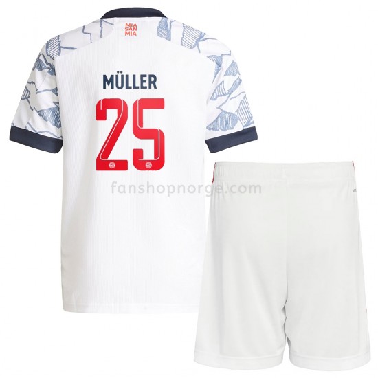 Billige Fotballdrakter FC Bayern München Thomas Muller 25 Barn Tredjedrakt 2021-2022 Kortermet
