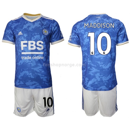 Billige Fotballdrakter Leicester City James Maddison 10 Barn Hjemmedrakt 2021-2022 Kortermet